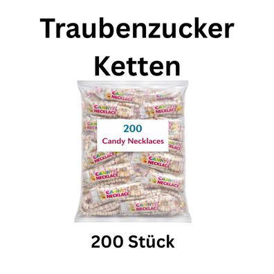 200x Traubenzucker Ketten Candy Necklace einzeln verpackt Party Karneval