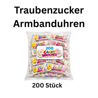200x Traubenzucker Armbanduhren Candy Watches Party Kinder