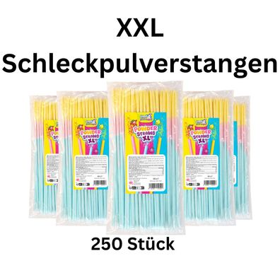 250x Schleckpulver Stangen XXL extra lang bunt Wurfmaterial Party Mix