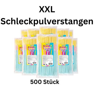 500x Schleckpulver Stangen XXL extra lang bunt Wurfmaterial Karneval