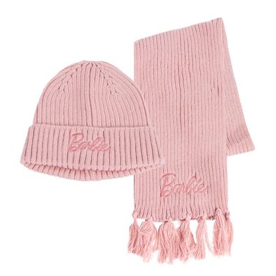Barbie Kinder Winterset 2-teilig Mütze & Schal warm Acryl Polyester