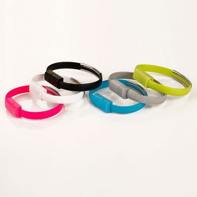 Stylisches Armband Ladekabel Micro USB für Samsung, LG, Huawei, Sony in Schwarz