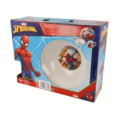 Spider-Man Snack Set 3 teilig aus Keramik mit Teller Schale und Tasse Geschenkbox