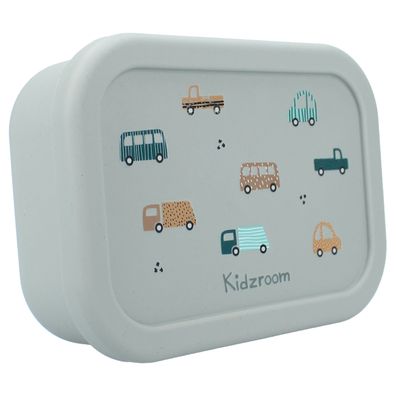 Kidzroom Kinder Lunchbox aus Silikon – Brotdose mit Auto-Print & 3 Fächern