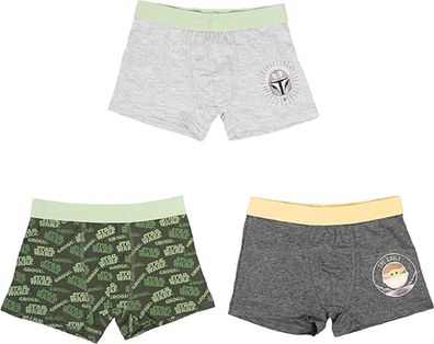 Star Wars The Mandalorian Boxershorts für Jungen Unterhose Unterwäsche Grau/Grün