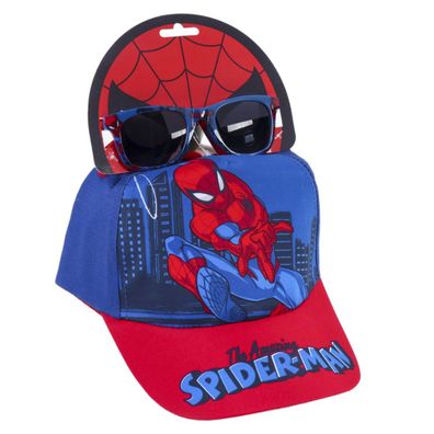 Spiderman Kinder-Set – Cap & Sonnenbrille 53 cm mit UV-Schutz