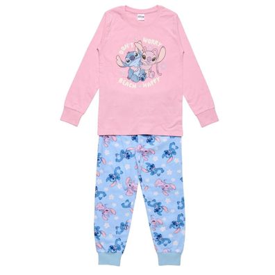 Disney Lilo und Stitch Kinder Baumwollpyjama Schlafanzug für Zuhause und Nacht