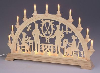 Fensterdekoration Schwibbogen Schneeberger Motiv BxTxH= 65x6,5x43cm NEU Lichter