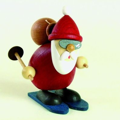 Holzfigur Weihnachtsmann auf Ski HxB 9,2x6,7cm NEU Seiffen Erzgebirge Dekoratio