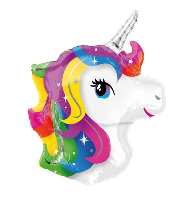 Einhorn Kopf klein Folienballon 55 cm Luftballon Unicorn