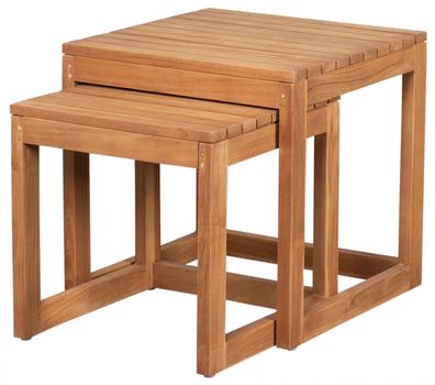 Teakholz Beistelltische 2er Set Verwood