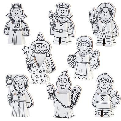 Calafant Karton Bastelset - 8 Spielfiguren zum Basteln und Bemalen Schloss
