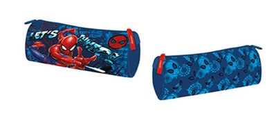 Marvel Spiderman Mäppchen rund 21 cm Superheld Pencil Case Schlamperrolle Schule
