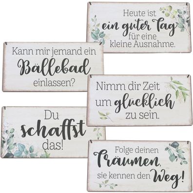 Vintage Deko Schild mit Spruch | Floral | Geschenk Idee Motivation Glück Zitat