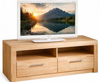 Fernsehlowboard 125x52x47 TV-Schrank Kernbuche teilmassiv #3946