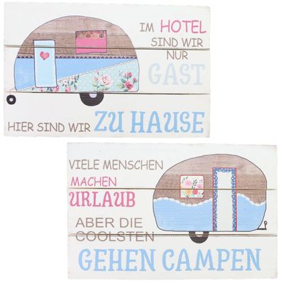 Holzschild Wohnwagen Camping Spruch Deko Shabby Chic 30x20cm mit Aufhängung