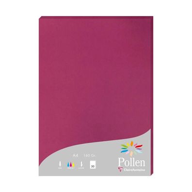 Clairefontaine Papier A4 Pollen 160g himbeerrosa 50Bl