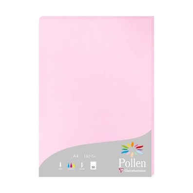 Clairefontaine Papier A4 Pollen 160g bonbonrosa 50Bl