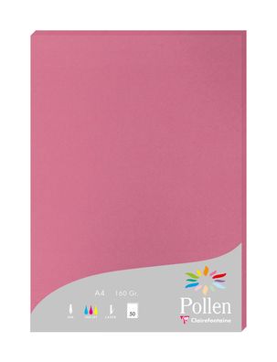Clairefontaine Papier A4 Pollen 160g hortrosa 50Bl