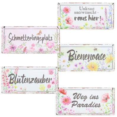 Gartenschild mit Spruch Deko Hängeschild Garten Bienenoase Schmetterlingsplatz