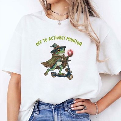 Off to Actively Monitor Frog Wizard T-Shirt Hoodie - Fan Geschenk