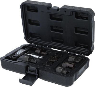 KS TOOLS 3/8" Öldienst-Spezialprofil-Satz für Kunststoff-Ölablassschrauben, 9-tlg