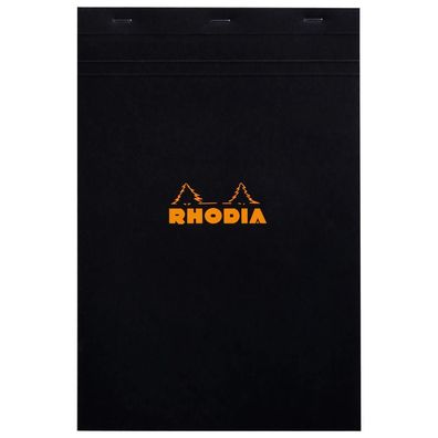 RHODIA Notizblock No. 19, DIN A4 + , kariert, schwarz (8017039)