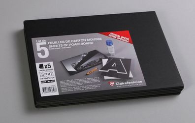 Clairefontaine Schaumkarton 5,0 mm A4 5Bg schw