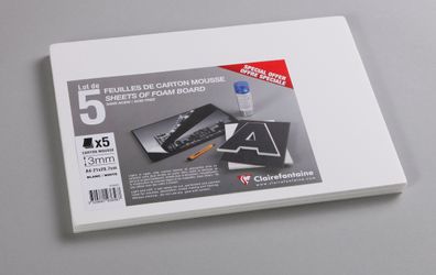 Clairefontaine Schaumkarton 3,0 mm A4 5Bg weiss
