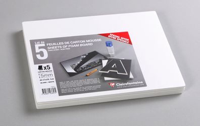 Clairefontaine Schaumkarton 5,0 mm A4 5Bg weiss