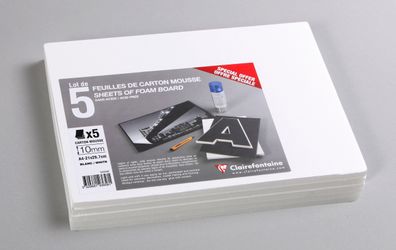 Clairefontaine Schaumkarton 10mm A4 5Bg weiss
