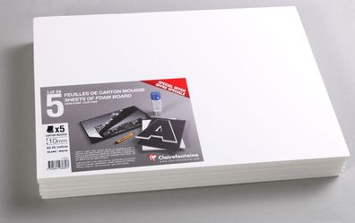 Clairefontaine Schaumkarton 10mm A3 5Bg weiss