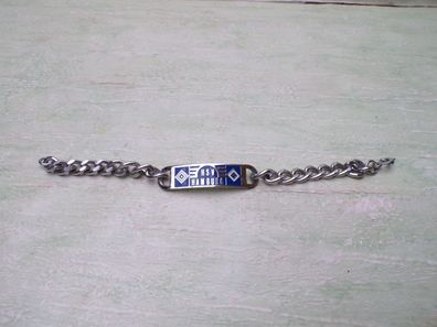 altes Panzerarmband silbern HSV Hamburg Fußball Sport Fanartikel 20cm