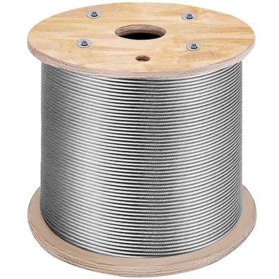 VEVOR Edelstahl Drahtseil 3,2 mm 150 m 1x19 T316 rostfrei 8,3 kN