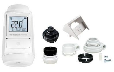 Honeywell Home Evohome Heizkörperthermostat 1 Stéck mit Adaptern Weiß