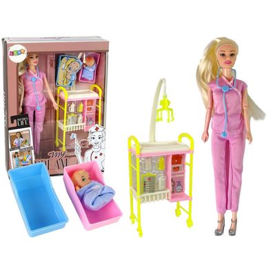 Leantoys Baby Doll Doctor Langes Haar Zubehör
