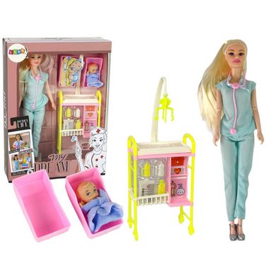 Leantoys Baby Doll Doctor Langes Haar Zubehör
