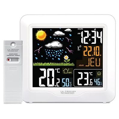 La Crosse Technology WS6820 Funk-Wetterstation farbiges LCD-Display Weiß