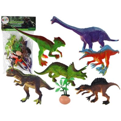 Leantoys Set mit 6 Dinosaurierfiguren Zubehör