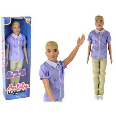 IMPORT Leantoys Baby Puppe Junge Paulo Shirt Blondes Haar