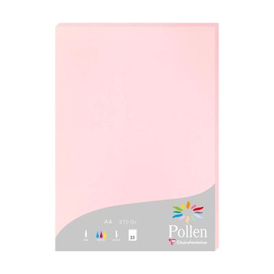 Clairefontaine Papier A4 Pollen 210g rosa 25Bl