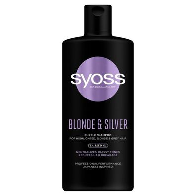 SYOSS Blond & Silber Shampoo neutralisiert Gelbtöne 440ml
