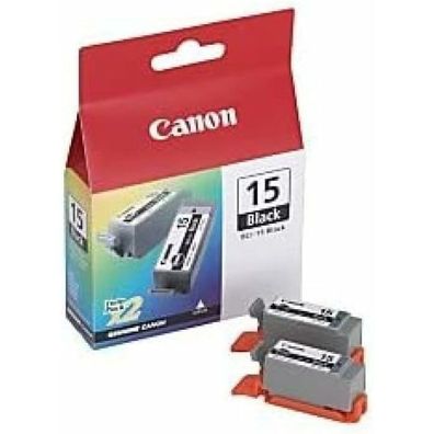 2 Canon 2x BCI-15 BK schwarz Tintenpatronen