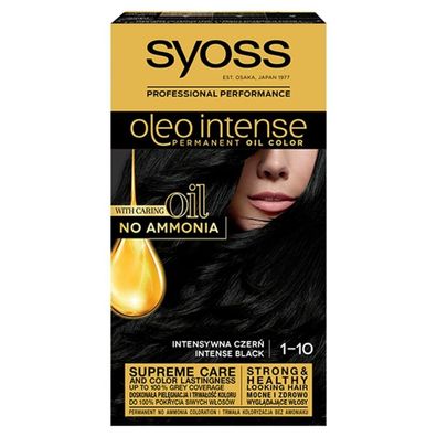 SYOSS Oleo Intense permanente Haarfarbe mit Ölen 1-10 Intensives Schwarz