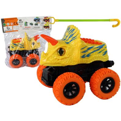 Lean Toys Triceratops Reibungsantrieb Fahrzeug Gelb