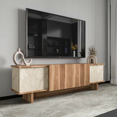 TV-Lowboard Skye Decor Diana Travertine / Walnut 180x50x33 cm