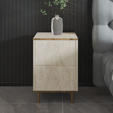 Nachttisch Skye Decor Imaj Travertine / Gold 40x60x35 cm