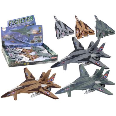 Lean Toys Militärflugzeug-angetriebener Kampfjet Moro Lights Sounds Mix
