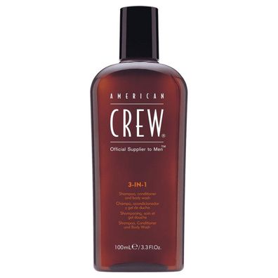 American shampoo, conditioner and shower gel Crew 3-In-1, 100ml