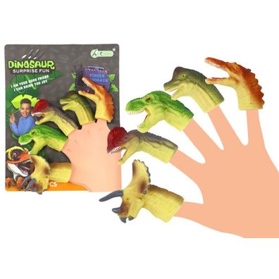 Leantoys Sensorische Fingerpuppen aus Gummi mit Dinosauriermotiv